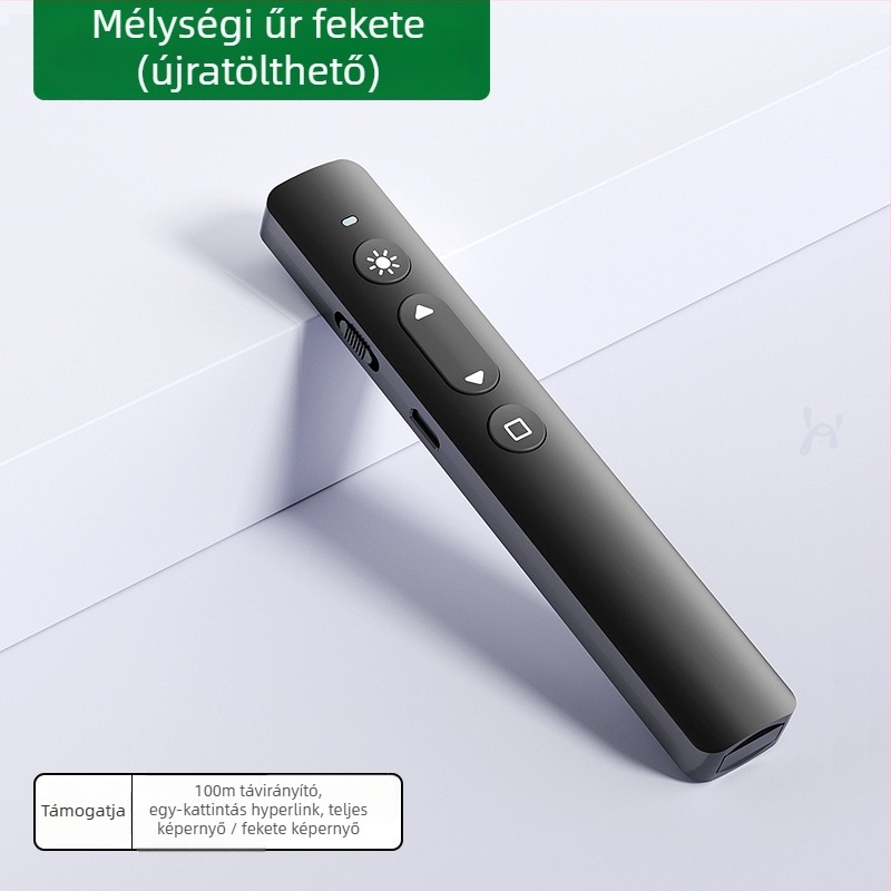 Xinlin PPT oldalváltó toll lézer pointerrel, újratölthető, ABS anyagból, univerzális kompatibilitás, logóval nyomtatott