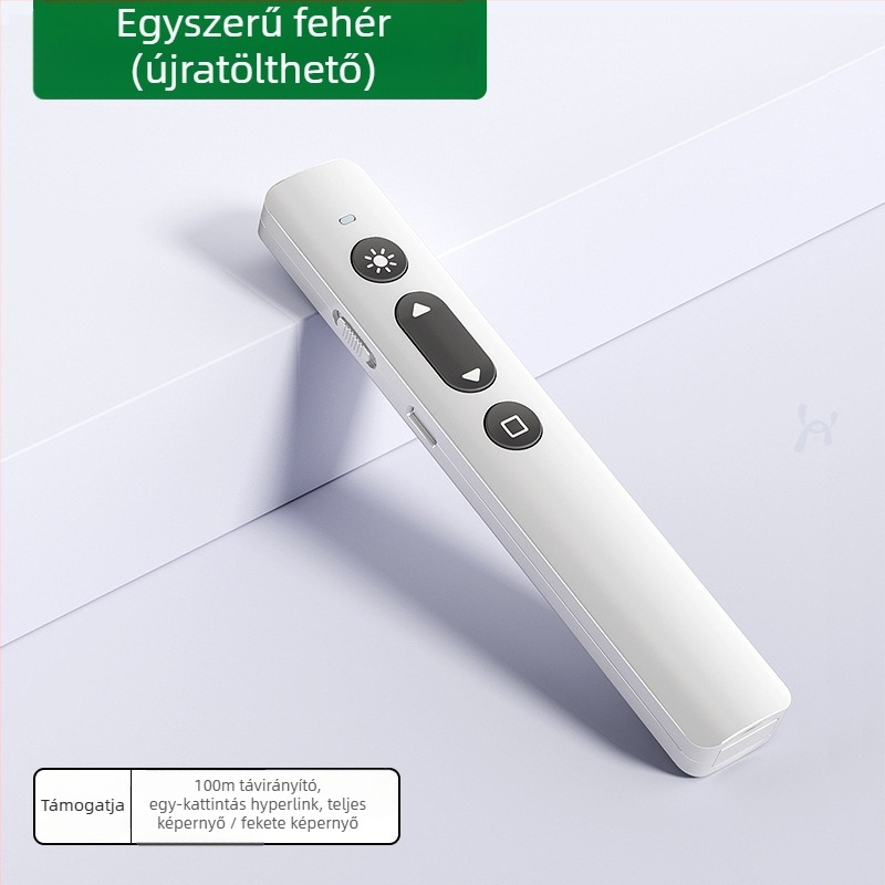 Xinlin PPT oldalváltó toll lézer pointerrel, újratölthető, ABS anyagból, univerzális kompatibilitás, logóval nyomtatott