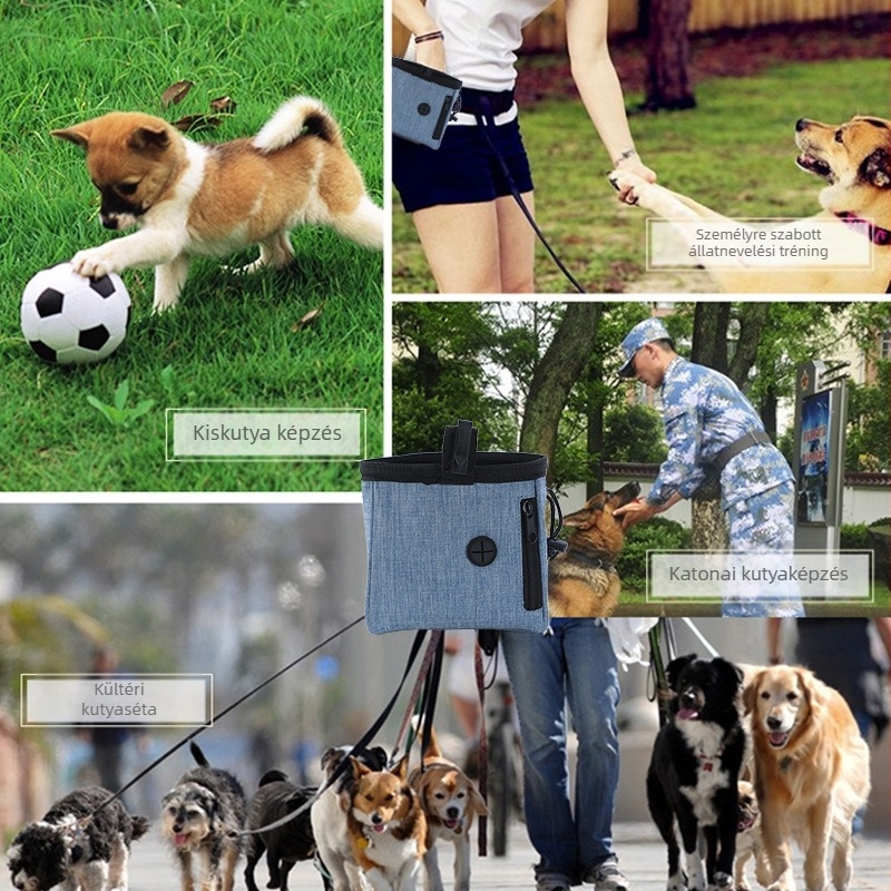 Kutyák kiképzésére szolgáló jutalomfalatás táska, Oxford anyagból, 500 g kapacitás, közepesen puha textúra