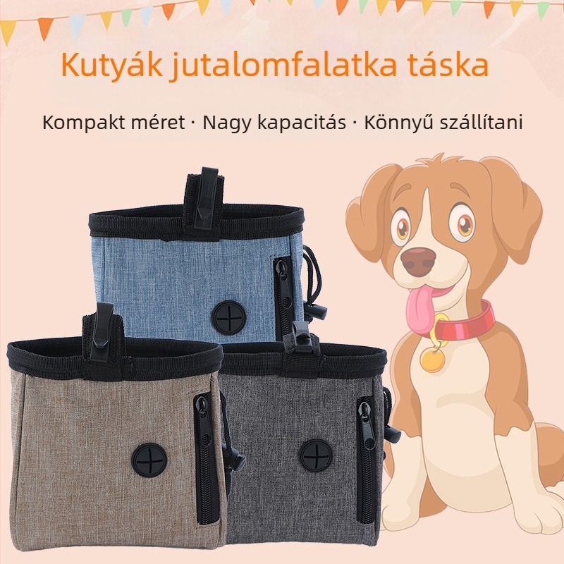 Kutyák kiképzésére szolgáló jutalomfalatás táska, Oxford anyagból, 500 g kapacitás, közepesen puha textúra