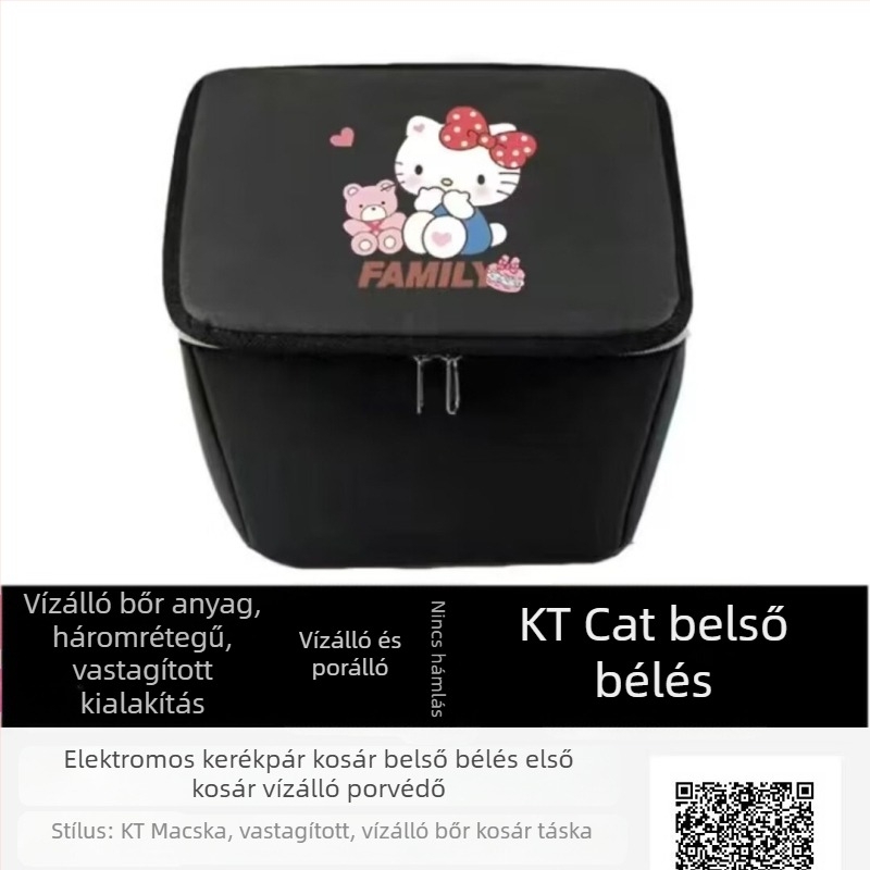 Elülső kosár elektromos kerékpárhoz belső béléssel és fedéllel, vízálló és porvédő