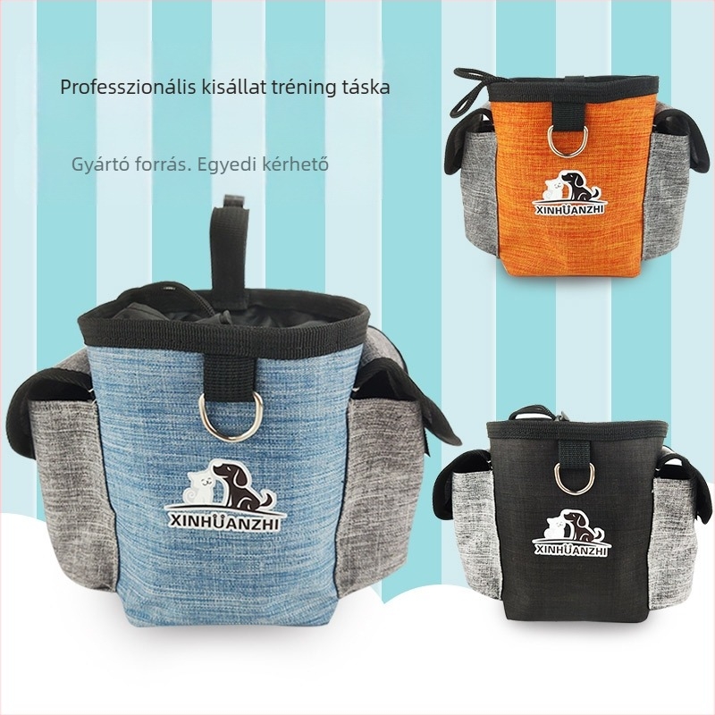 Kutyakeret tanító táska - Oxford anyag, 2 literes kapacitás, közepes keménység, ideális kutyaeledel és egyéb dolgok szállítására