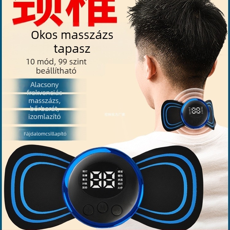 Nyaki gerinc masszírozó JZAMT01, újratölthető, 1 masszázs érintkezés, mini masszázs tapasz, impulzus akupunktúra