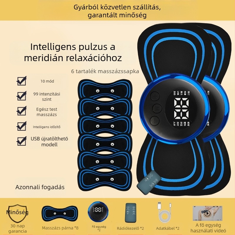 Nyaki gerinc masszírozó JZAMT01, újratölthető, 1 masszázs érintkezés, mini masszázs tapasz, impulzus akupunktúra