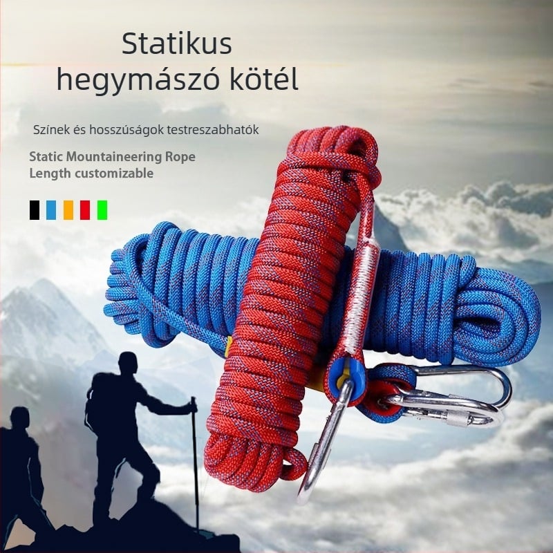 Nylon biztonsági kötél hegymászáshoz – ütéscsillapító, kültéri hegymászathoz, különböző hosszúságok