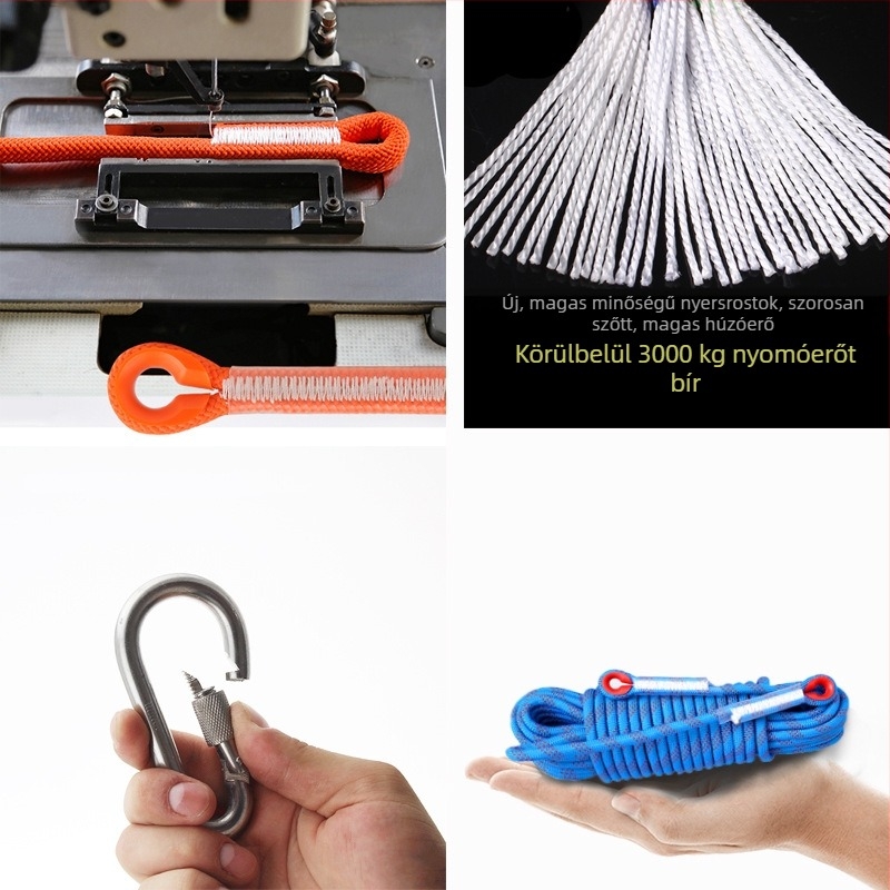 Nylon biztonsági kötél hegymászáshoz – ütéscsillapító, kültéri hegymászathoz, különböző hosszúságok