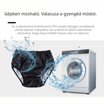 Felnőtt mosható textilpelenka állítható zsebbel, vízálló, oldalsó szivárgás elleni védelem, PVC anyag, biztonsági szint B