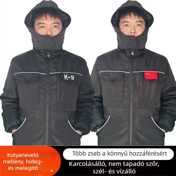 LUYANG Kutyatraining kabát poliészterből, szél- és vízálló, karcolásálló, nagy zsebbel