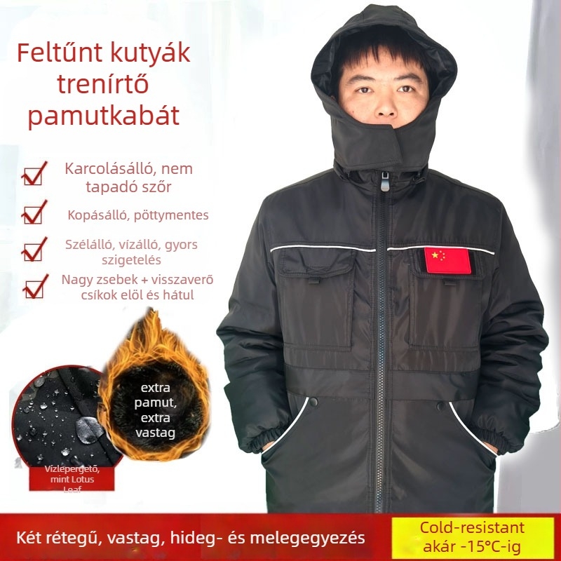 LUYANG Kutyatraining kabát poliészterből, szél- és vízálló, karcolásálló, nagy zsebbel