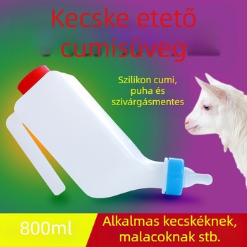 Bárányok számára cumisüveg, vastagított műanyagból, 800 ml, dupla fedéllel, szopófej