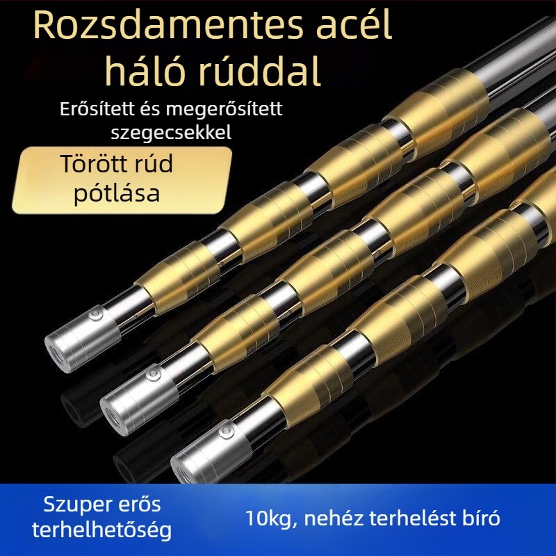 Rozsdamentes acélból készült teleszkópos halászháló rúd csúszásmentes univerzális csuklóval — készlet