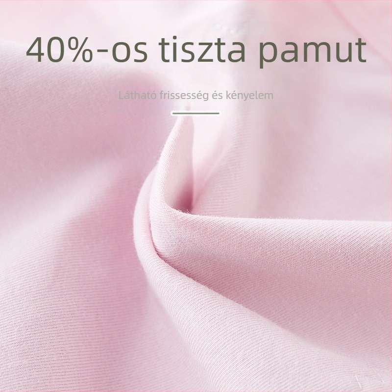 Lányok számára tervezett menstruációs fehérnemű, fő anyag 95% pamut, ágyék rész 100% pamut, háromrétegű szivárgás elleni védelem