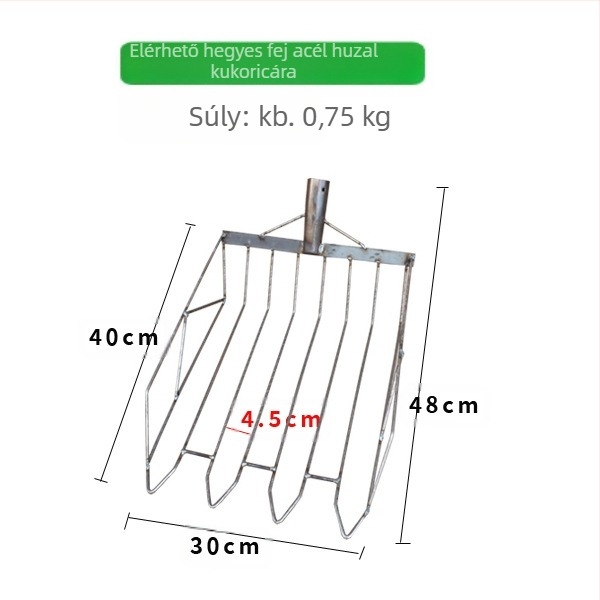 Kukoricás lapát és villa készlet — magas széntartalmú acél fej, fa nyél, BD-YM002 modell, GRANPA