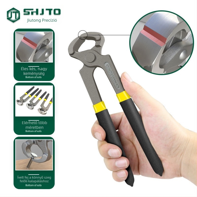 Jiu Tong Walnut fogó tigrisfejű, lapos állkapcsokkal cipőjavításhoz, szegkihúzáshoz és huzalkötéshez