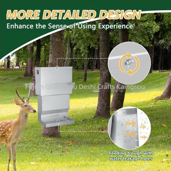 Falihoz szerelt, kültéri fém szarvasetető automata adagolóval és vízálló kivitel