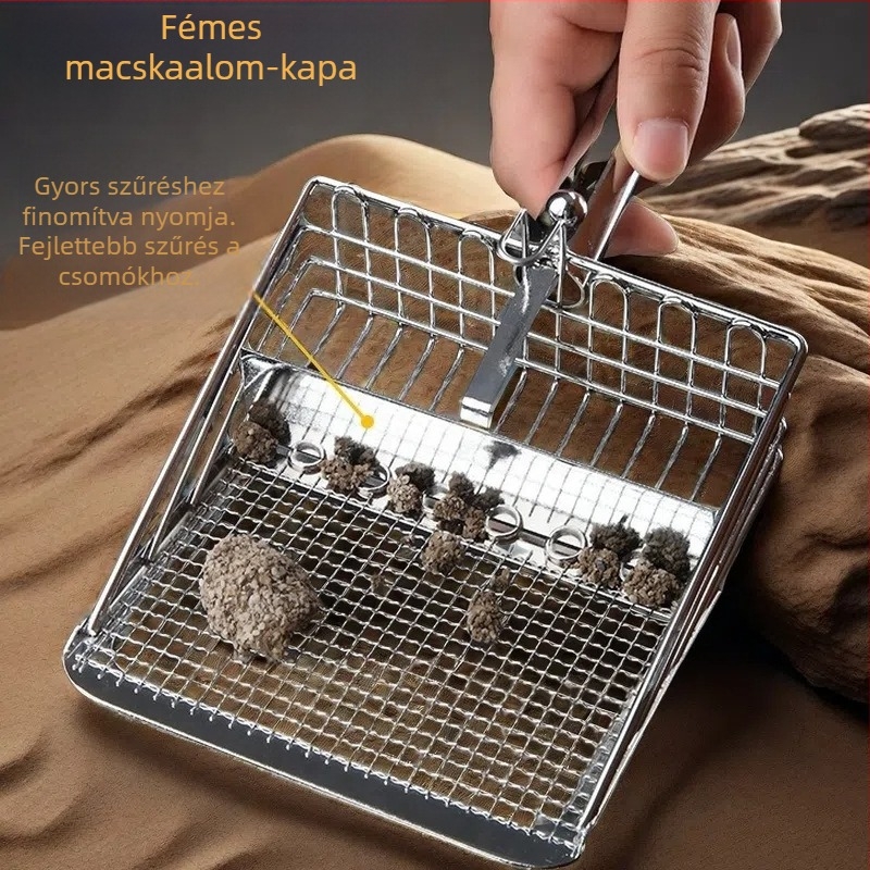 Saint yi Fém macskaalom-lapát — többfunkciós push-pull kialakítás, mindent egyben tisztító eszköz macskáknak