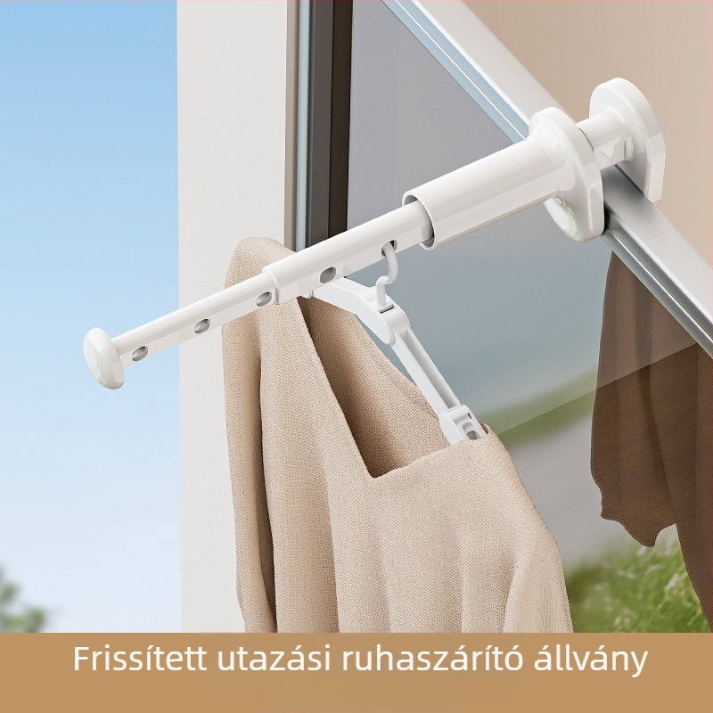 ABS anyagú összecsukható ruhatartó, fúrás nélküli – ideális kollégiumban és utazáshoz, hordozható ablak melletti használatra, ruhákhoz, nadrágokhoz és nyakkendőkhöz