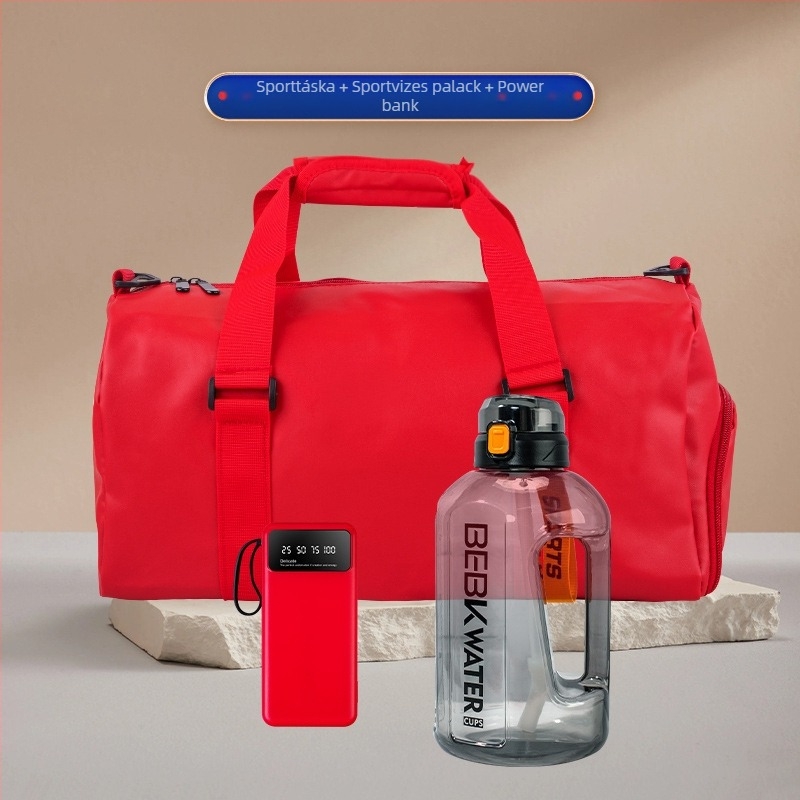 Wise Global műanyag üzleti ajándékkészlet modern minimalista stílussal — vizespalack és kültéri sporttáska