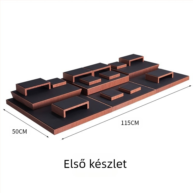 Ékszer kiállító polc (bőr; csempe-stílus; nyomtatott logó; testreszabás lehetősége; Zhongmeida)