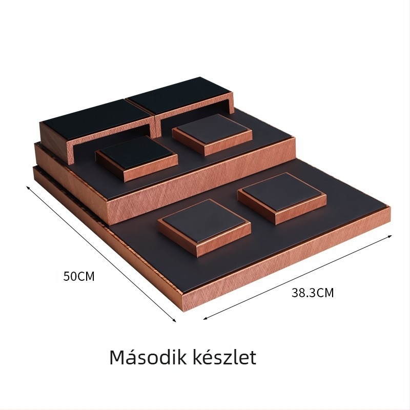 Ékszer kiállító polc (bőr; csempe-stílus; nyomtatott logó; testreszabás lehetősége; Zhongmeida)