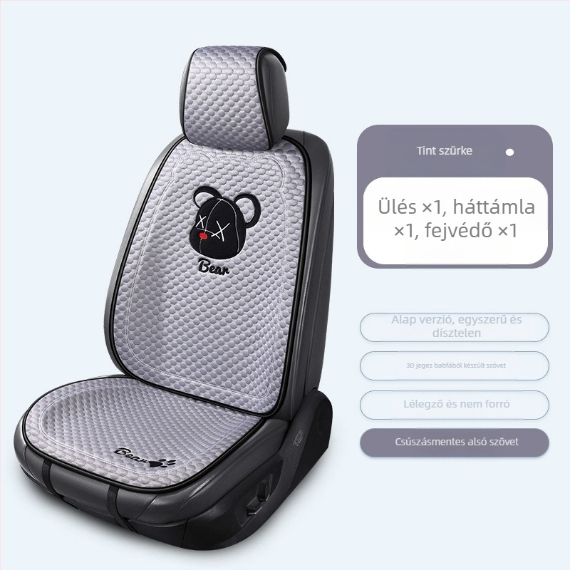 Autóüléshez való párnahuzat, sík, egyszerű stílus, poliészter felület, hűsítő selyem töltet, egyetemes minden évszakhoz.