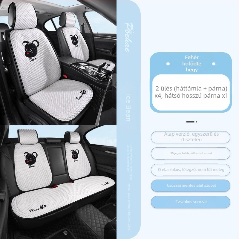 Autóüléshez való párnahuzat, sík, egyszerű stílus, poliészter felület, hűsítő selyem töltet, egyetemes minden évszakhoz.