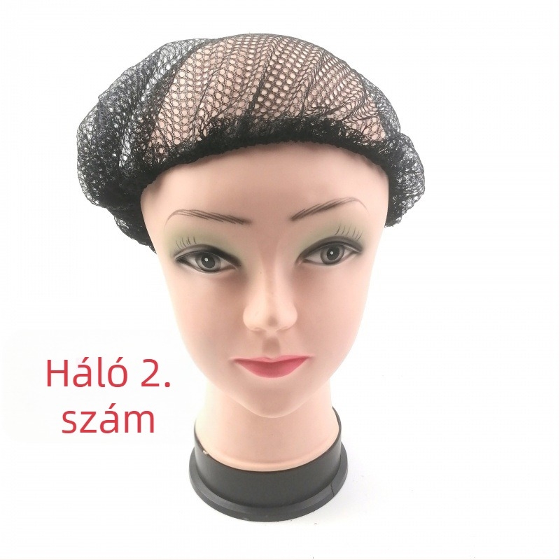 Egyszer használatos teljes fej hajháló, hálós kötött sapka (anyag: vászon; gyártási folyamat: kötés; uniszex; gyártási szám: 003; csomagolás: tömeges)