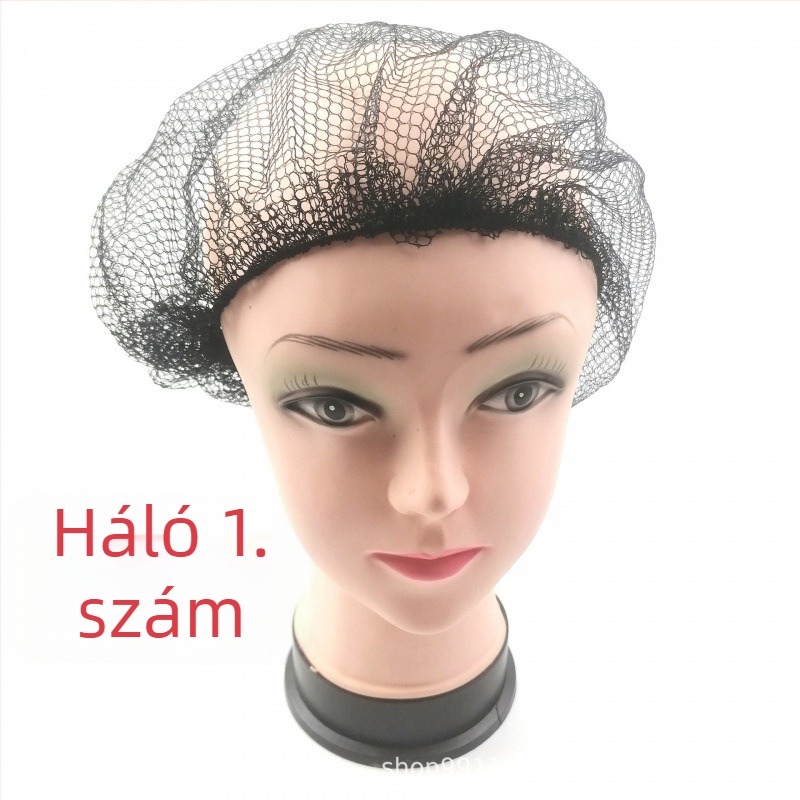 Egyszer használatos teljes fej hajháló, hálós kötött sapka (anyag: vászon; gyártási folyamat: kötés; uniszex; gyártási szám: 003; csomagolás: tömeges)