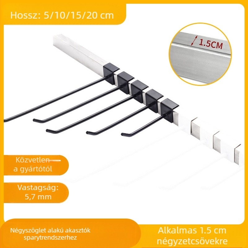 Fém megjelenítő horog ruházati polcokra – egysoros horog, modern minimalist stílus, általános horog, 1 db