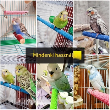 Papagájok és madárjátékok, fából készült fogzási rudak, fából készült rudak tartói, tigis mintás karmás rudak madárketrecekhez (Anyag: Egyéb; Eredet: Egyéb; Import: Nem)