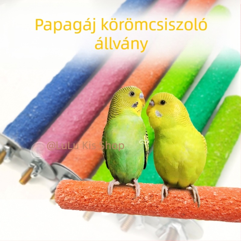 Papagájok és madárjátékok, fából készült fogzási rudak, fából készült rudak tartói, tigis mintás karmás rudak madárketrecekhez (Anyag: Egyéb; Eredet: Egyéb; Import: Nem)