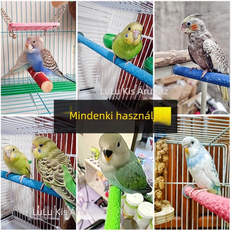 Papagájok és madárjátékok, fából készült fogzási rudak, fából készült rudak tartói, tigis mintás karmás rudak madárketrecekhez (Anyag: Egyéb; Eredet: Egyéb; Import: Nem)