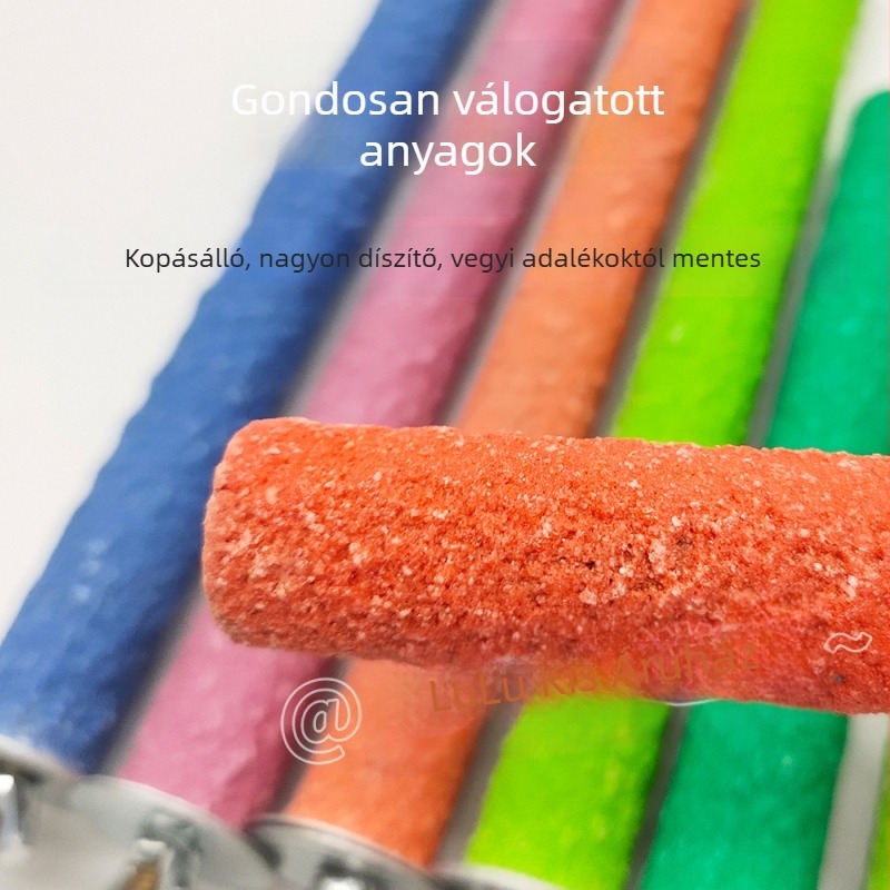 Papagájok és madárjátékok, fából készült fogzási rudak, fából készült rudak tartói, tigis mintás karmás rudak madárketrecekhez (Anyag: Egyéb; Eredet: Egyéb; Import: Nem)