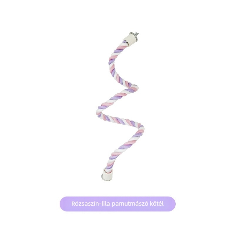 Papagáj hintázó kötél - pamut kötélből készült mászójáték rögzített végekkel, modell Jt95661, madaraknak, eredet Shandong