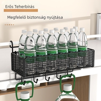 Ágy melletti akasztós tároló – Karbonacél, Többfunkciós, Kampóval szerelve, 1 réteg, Hálószoba