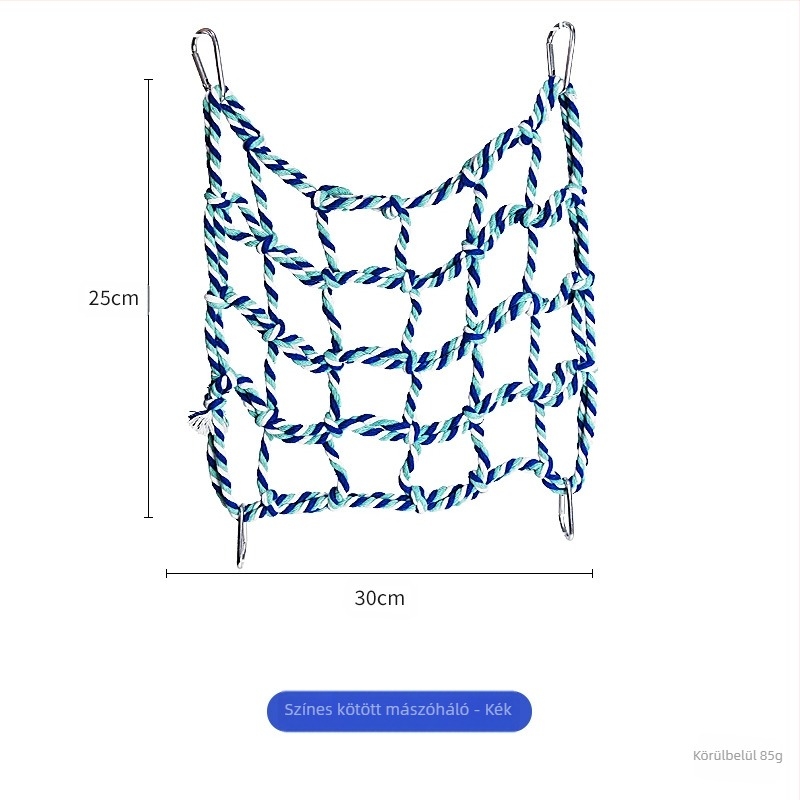 Papagáj szövött mászóháló harapásálló, pamut zsinór, Mooi muyu márka, madárjáték