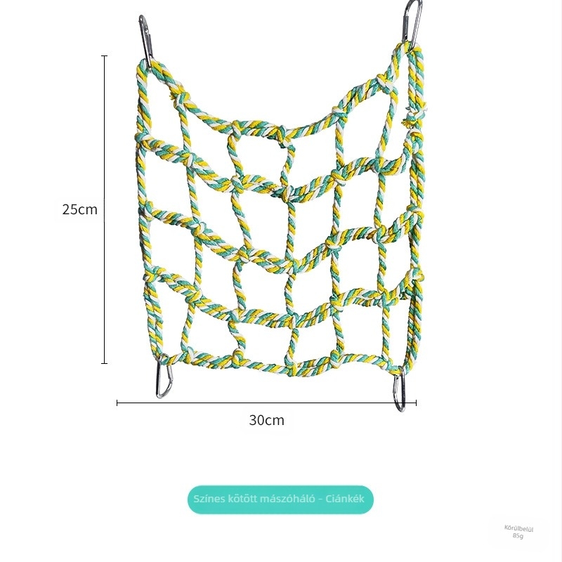 Papagáj szövött mászóháló harapásálló, pamut zsinór, Mooi muyu márka, madárjáték