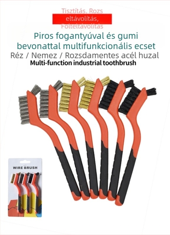 Öt darabos konyhai gázfőzőtisztító kefékészlet – páraelszívó réseinek tisztításához, zsírtalanítás és lerakódások eltávolítása, acél kefék