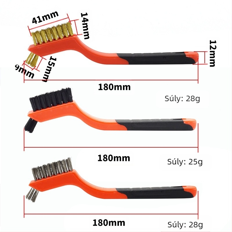 Öt darabos konyhai gázfőzőtisztító kefékészlet – páraelszívó réseinek tisztításához, zsírtalanítás és lerakódások eltávolítása, acél kefék