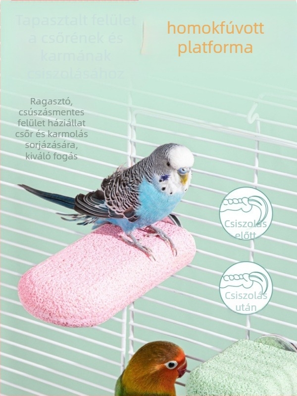 Papagáj rúdás tartó – Tigriscsíkos cockatiel játék, tartós harapásálló csőr- és karmareszelő, matt felület