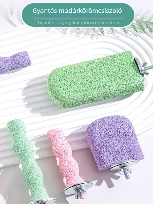 Papagáj rúdás tartó – Tigriscsíkos cockatiel játék, tartós harapásálló csőr- és karmareszelő, matt felület