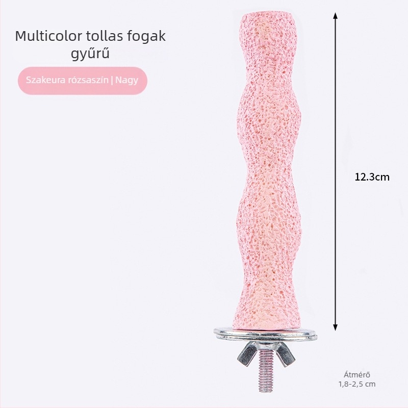 Papagáj rúdás tartó – Tigriscsíkos cockatiel játék, tartós harapásálló csőr- és karmareszelő, matt felület