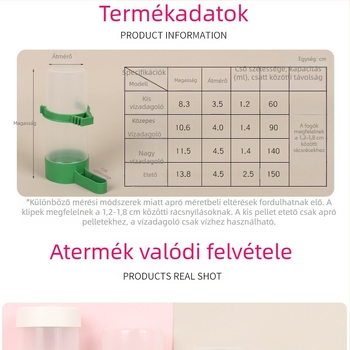 Madár számára automata vízadagoló – anti-szórás funkció, műanyag, hazai termék