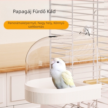 Madárfürdő tál papagájok és kismadarak számára – mintázat Tigrisbőr és Peónia, Stílus Fekete Főnix