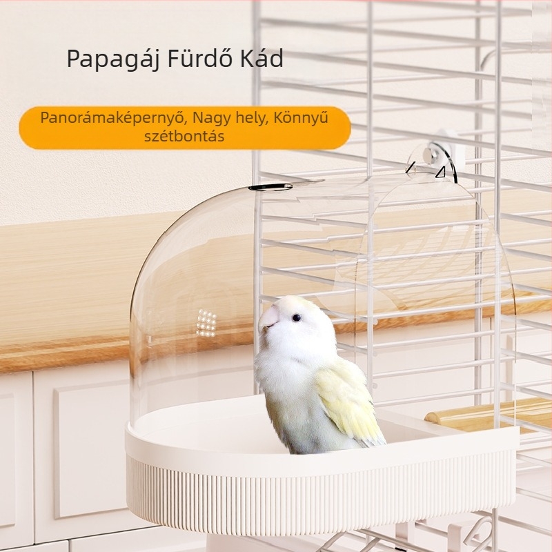 Madárfürdő tál papagájok és kismadarak számára – mintázat Tigrisbőr és Peónia, Stílus Fekete Főnix