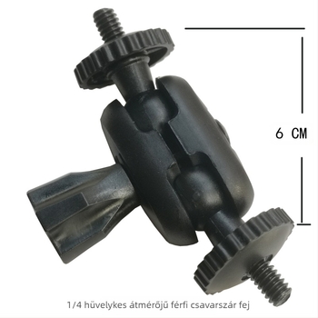 Autó tartó telefon 17 mm-es gömbfejjel, hajtogatható kettős csuklókar és rugalmas cső tartó; műanyag kivitel