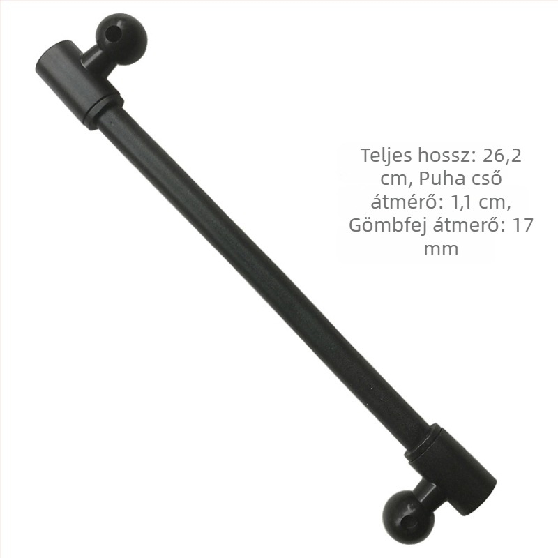 Autó tartó telefon 17 mm-es gömbfejjel, hajtogatható kettős csuklókar és rugalmas cső tartó; műanyag kivitel