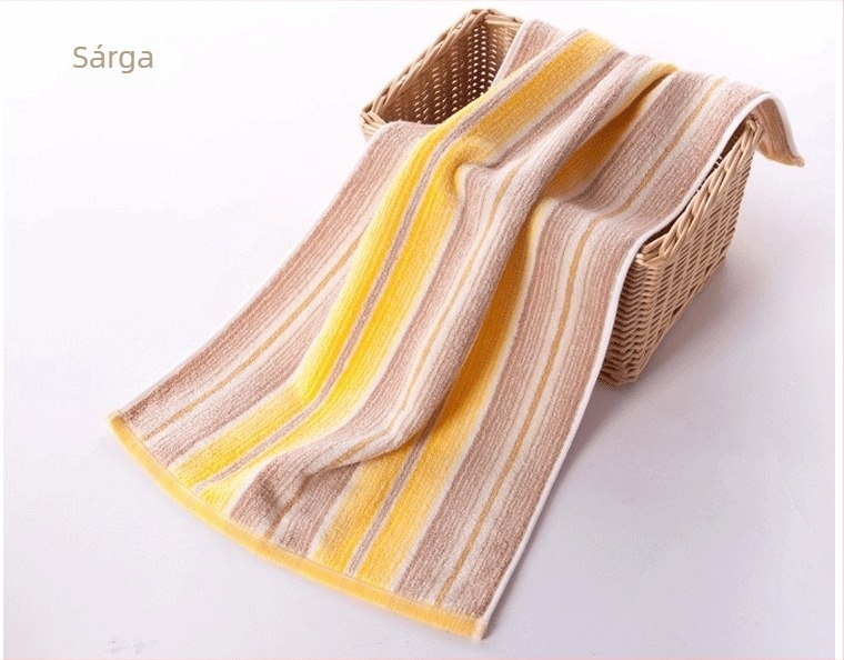 Pamut arc törölköző, szatén szövésű, 32s fonal, 95 g súly, nedvszívó idő 5–10 s