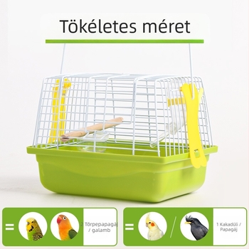 Hordozható madárketrec nagy belső térrel, fém keret, Weibi márka, származás Shanghai, madarak számára