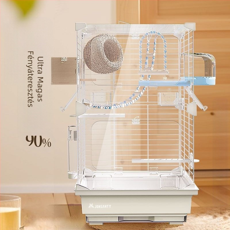 Papagáj ketrec – Nagy kültéri, átlátszó fém ketrec vécétálcával, alacsony széntartalmú acéldrótból